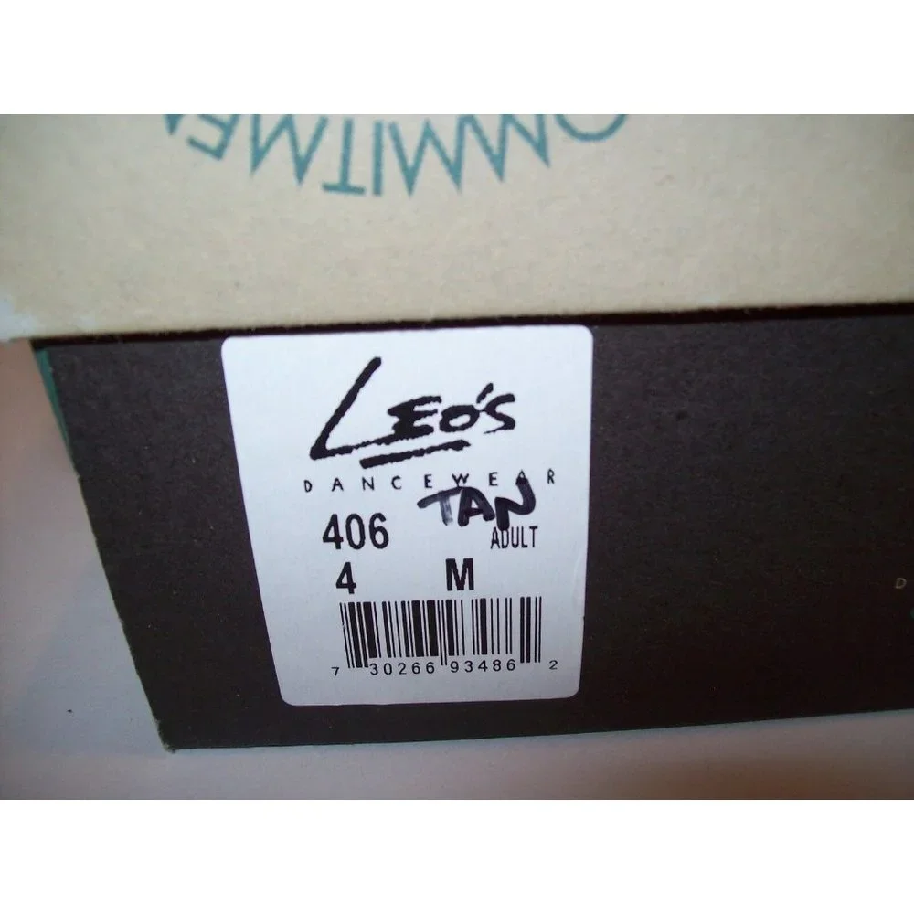New Leo's Tan Leather Sole Tap Dance Dancing Shoes #406 - Adult Size 4.0M - Picture 6 of 6